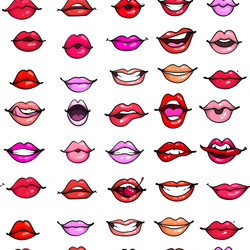 Red sexy lips seamless pattern design vector