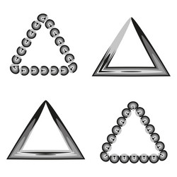 triangle icon set abstract bubble symbols circle vector image