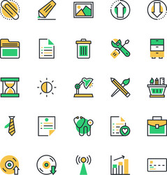 user interface and web colored icons 5 vector image