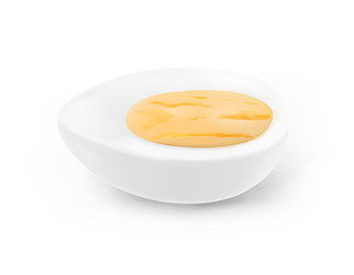 half white boiled egg vector