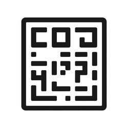 isolated qr code icon black rounded square grid vector image