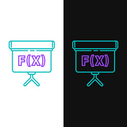 line chalkboard with function mathematical icon vector image