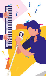 musician man with microphone design vector