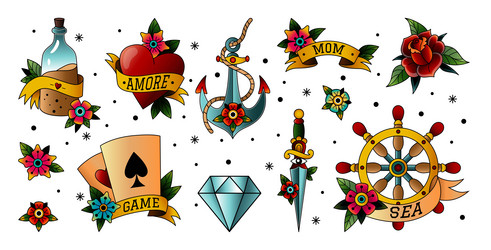 Traditional Tattoo Four Aces Playing Card Game