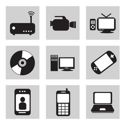Technological icons over white background Vector Image
