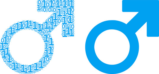 mars symbol composition of binary digits vector