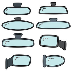 Set of rear view mirrors vector