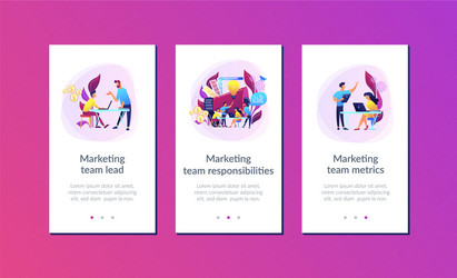 digital marketing team app interface template vector image