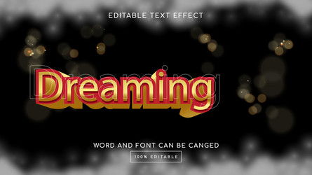 dreaming 3d text effect template vector image