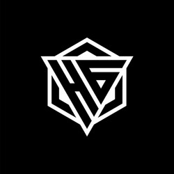 hg logo monogram with triangle and hexagon shape vector image