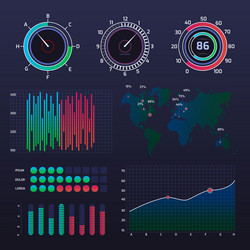 infographic dashboard element set vector image