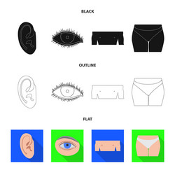 isolated object of human and part sign collection vector image