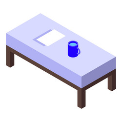 office table with document and cup isometric view vector image