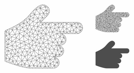 pointer finger mesh network model vector image