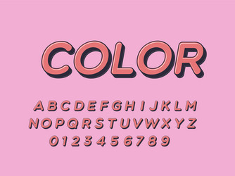 retro font and alphabet stock vector image