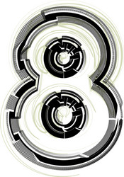 technological font number 8 vector image