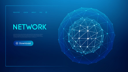 Technology Sphere: Cloud Network & Data vector image