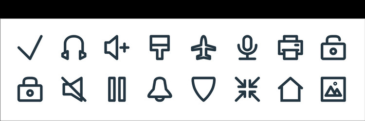user interface line icons linear set quality vector image