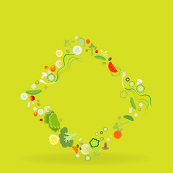 vegetable pattern frame for web and print vector image