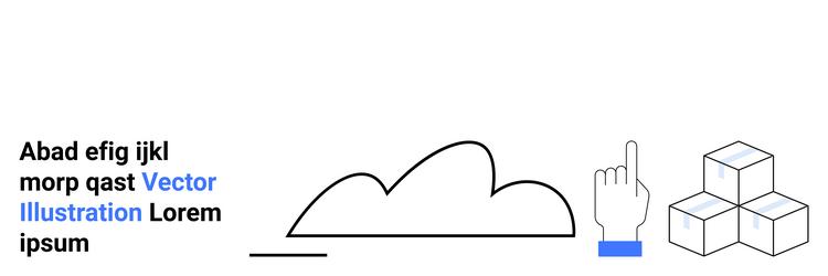 cloud computing concept with a hand pointing vector image