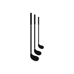 Golf clubs black simple icon vector