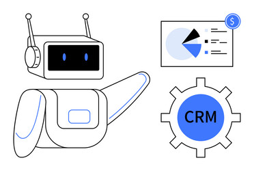 robotic automation in crm with analytics vector image