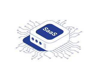 saas platform server rack with circuit board vector image