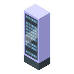 server rack storing digital information in data vector image