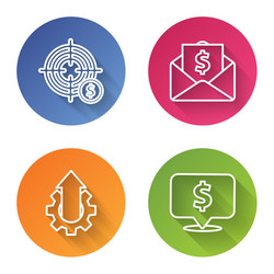 set line target with dollar symbol envelope vector image