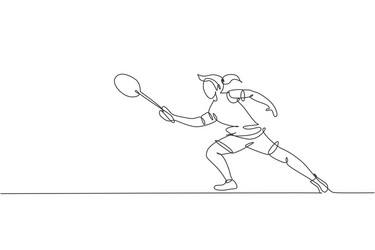 single continuous line drawing young agile vector image