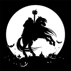 Spooky Headless Horseman Halloween Vector Image