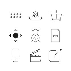 web linear icon set simple outline icons vector image