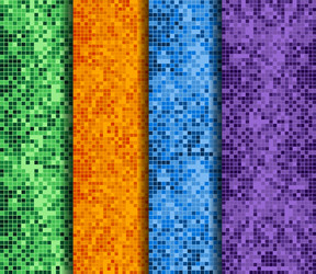 abstract backgrounds set with colorful pixels vector image
