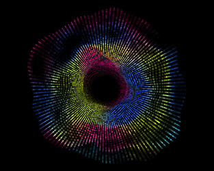 abstract writhing circle lines of different vector image