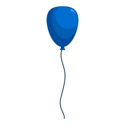 blue balloon floating with string on white vector image