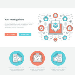 flat line business concept web site header vector image