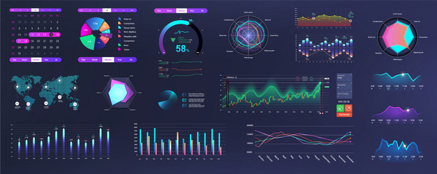 Neon UI Kit - Data & Analytics Dashboard vector image