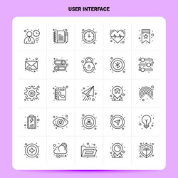 outline 25 user interface icon set line style vector image