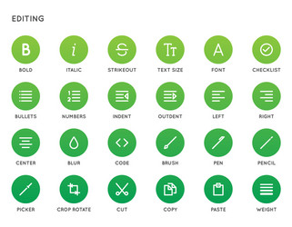 text editing user interface ui icon set high vector image