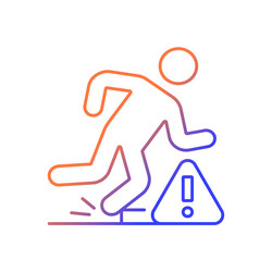 tripping hazards gradient linear manual label icon vector image