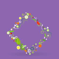 vegetable pattern frame for web and print vector image