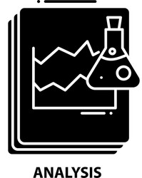 Analysis symbol icon black sign vector