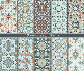 set of seamless abstract pattern vector image