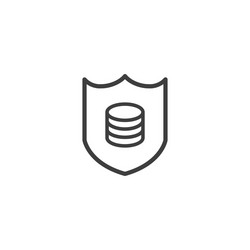 shield and database private network with data vector image