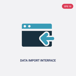 Two color data import interface icon from user vector