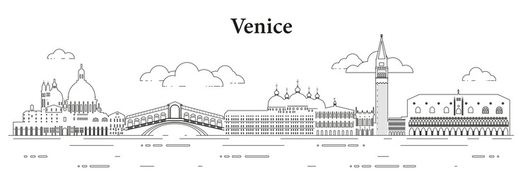 venice skyline line art Vector Image