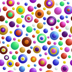 A pattern of multi-colored volumetric buttons vector