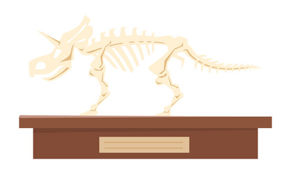 dinosaur fossil skeleton semi flat color object vector