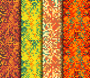 abstract backgrounds set with colorful pixels vector image