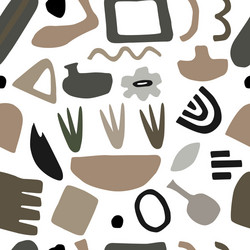 abstract seamless pattern various shapes vector image